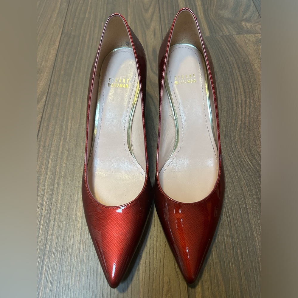 Stuart Weitzman size 8.5 red patent leather heels